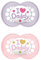 MAM Original Schnuller im 2er-Set, zahnfreundlicher Baby Schnuller aus nachhaltigen & bio-erneuerbaren Materialien, Sauger aus MAM SkinSoft Silikon, mit Schnullerbox, 6-16 Monate, rosa/lila