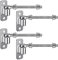 Insaga Torscharnier, M12 Schwerlast Gartentorscharnier 4er 16mm Haken zu Bolzen Stift Aufhänger Edelstahl Metall Haken auf Platte Halterung Hardware für Bauernhof Tor/Holzzaun/Einfahrt, 440lbs, 20cm
