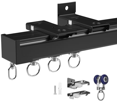 Decke Gardinenschiene Schwerlast Vorhang Schiene, Wand Vorhangschiene, 40 Kg Traglast, Inkl. Zubehör, Für Fenster Dusch Vorhänge Krankenhaus Raumteiler Schiebevorhängesystem