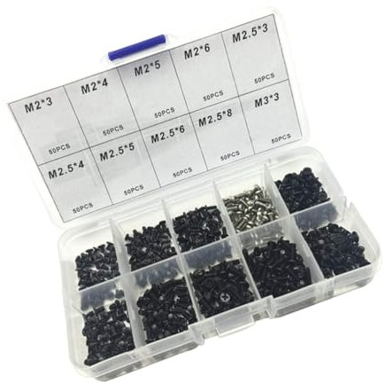 Gatuida 500pcs Laptop Screws Set Replacement Mini Cross Carbon Steel Screws Set Repairing Accessory for Laptop Repair Tool Kit and Assorted