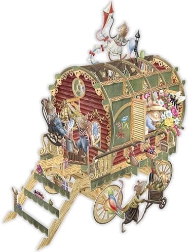 Paper D'Art 3D-Pop-Up-Karte mit Maus-Wohnwagen: 3D-Pop-Up-Grußkarte für Kinder, Alltag