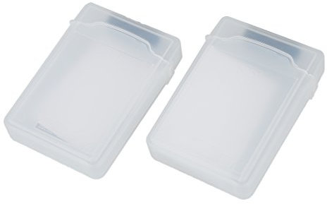 SRMAN Paquete de 2 fundas transparentes de almacenamiento para disco duro SATA HDD de 3.5 pulgadas