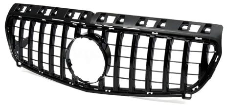 Griglia paraurti anteriore Per merc&edes Per Benz Classe A W176 2013-2015 A200 A250 A45 GT Stile Argento/Nero Auto Superiore Paraurti cappuccio Maglia Griglia Griglia Griglia Anteriore (Color : Black