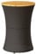 vidaXL Garten Beistelltisch Trommelform, Gartentisch mit Stahlrahmen, Couchtisch für Garten Balkon Terrasse, Tisch, Schwarz Poly Rattan Massivholz