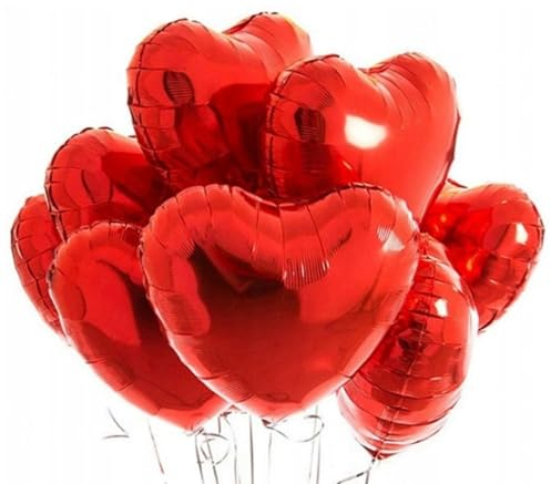10 Stück Herzluftballons,Herz Luftballon,Helium Luftballons Folienballon,Hochzeit Rot Ballons,Ballon Heart Wein,Balloon Folien,Folienballons Für Geburtstag,Geeignet Herzballons,Herzen Set Ballongas