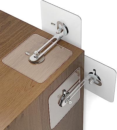 EQLEF Furniture Wall Anchors No Drill 6 Pack, 2.75in Large Wardrobe Wall Fixings Adhesive Furniture Straps Bookcase Wall Anchors Furniture Wall Fixing for Children Proofing & Pet Protecting