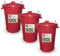 Neat. 90L Bin Coloured Large Plastic Bins, Heavy Duty Kitchen Bin with Metal Handle Dustbin with Lid For Easy Refusal, Garden Bin Indoor Outdoor Rubbish Waste, Storage of Animal Feed, Red-3Pack