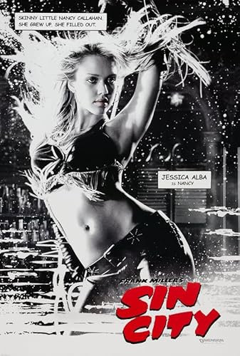 Sin City Jessica Alba Poster A4 – Wandkunst, Heimdekoration, Filmposter, Leinwand, Film, Kino, Retro, Vintage, Kult, klassisch, Nostargic, Saga, moderner Nachdruck, wir drucken jedes Poster für Sie,