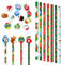 Kleemeiero 24 Stück Schule HB Stifte Set Weihnachten Bleistifte mit Radiergummis Bleistifte Kinder Mitgebsel mit Radiergummi Weihnachtsfeier Gefälligkeiten für Kinder Weihnachten Geschenk