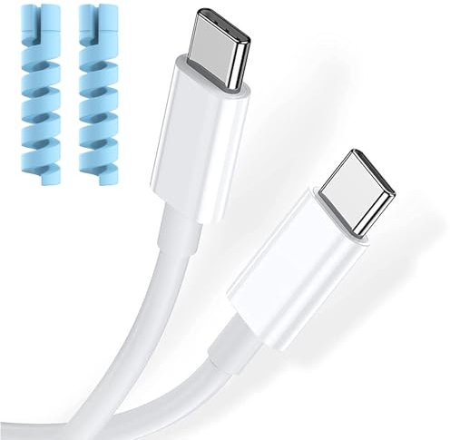 Adhiper Cable USB-C a USB-C y funda protectora Cable de carga rápida USB C a USB C compatible con Huawei MateBook 13/14, Huawei MateBook X, Huawei MateBook E, Huawei Mate X2, Mate40E