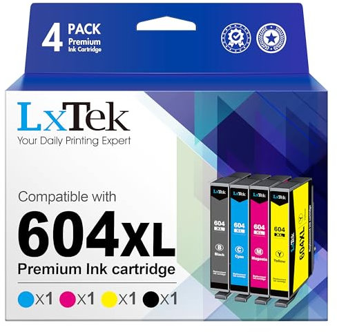 LxTek 604 XL Multipack Kompatibel für Epson 604XL 604 Druckerpatronen für Epson Expression Home XP-2200 XP-2205 XP-3200 XP-4200 Workforce WF-2910WF-2930 WF-2935 WF-2950 (4er-Pack)