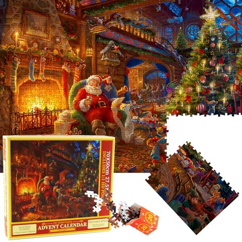 SilverChry Weihnachten Puzzle - 1000 Teile, 70 x 50 cm Erwachsene Weihnachtspuzzle
