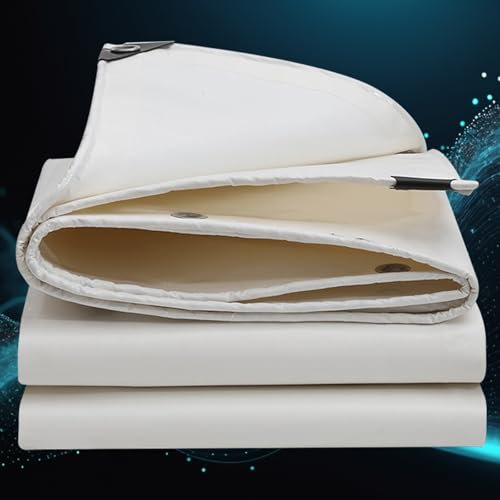 Lona Impermeable Reforzada 2 x 3 m 500 G/M², Impermeable y Al Desgarro, con Ojales Lona de Protección Multiusos para Muebles, Piscina, Coche, Blanco