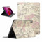 Kueqeay Custodia per Lenovo Tab M10 10.6, Aesthetic Fiori Motivo Disegno Flip Cover in pelle PU con Supporto Funzione Soft TPU Antiurto Tablet Case in Silicone, Beige