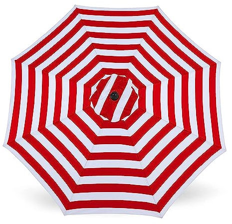 Toldo impermeable de tela a rayas rojas y blancas para sombrilla de jardín, 2/2.7/3M, 6/8 brazos de repuesto (3M 6 varillas)