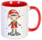 Unikatolo Weihnachtstasse mit Name personalisiert, lustig witziges Wichtelgeschenk Winter-Tasse Kinder Erwachsene rot weiß Glühwein-Becher Nikolaus Wichteln kleine Geschenkidee niedlich (Wichtel 1)