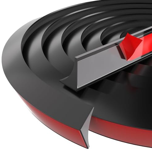 Barre de seuil de douche autocollante flexible en silicone pour baignoire et douche - Montage facile - Joint de douche - Noir - 3 m