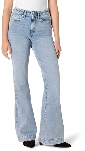 Amazon Essentials Jean Flatteur Très Extensible à Taille Haute, Coupe Évasée Femme
