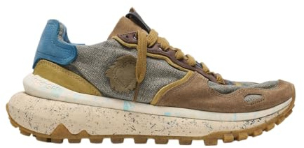 Satorisan - Chacrona Metta Lino Whitewisp - Casual Sneaker Herren - Vintage Leder und Leinen Sportschuhe Bequem, Nachhaltig und Dauerhaft - Farbe Fumo - Größe 46