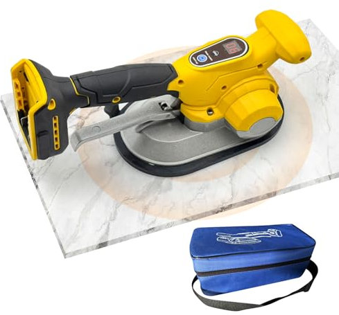 Strumento vibrante per piastrelle per batteria Dewalt da 20 V con ventosa da 19,5 cm, vibratore di livellamento per pareti di mattoni, 200 kg, strumento vibrante a 6 livelli, 33000 giri/min (per