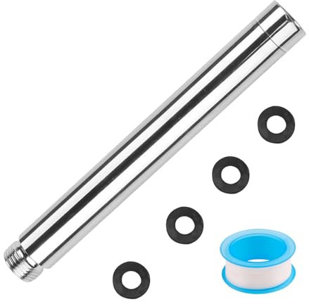 DXLing Tube Prolongateur de Douche Bras de Douche 15cm en Acier Inoxydable Extension de Bras de Douche de G 1/2 Rallonge Pour Pomme Douche Chromage Tube Prolongateur de Douche Salle de Bain