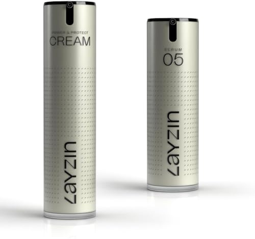LAYZIN Gentle Glow DUO Sérum 05 + Power and Protect Tagescreme SPF30 für sensible Haut – Parfümfreies beruhigendes Serum mit Niacinamid und SymCalmin – Feuchtigkeitsspendende Gesichtscreme