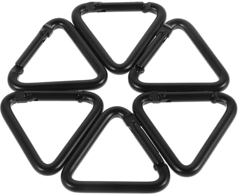 GANAZONO 6stücke Teiliges Kleine Schwarze Aluminium Karabiner Clips Dreieckform Für Schlüsselanhänger Rucksackhaken Outdoor Camping Vielseitig Einsetzbar Und Belastbar