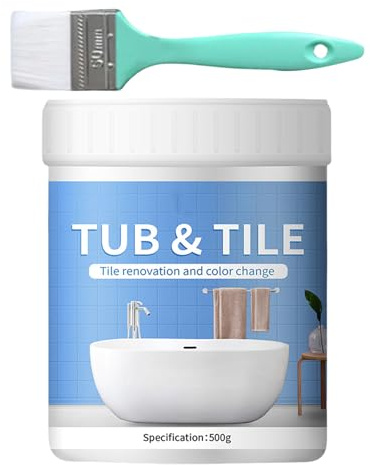 Farbset für Badewanne | Renovierungsset Fliesen Dusche schnell trocknend – Renovierungsset für Badewanne, geringer Geruch, für Theken, Waschbecken, Toilette, Wohnung, Küche, Badezimmer