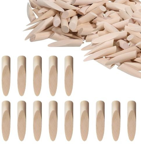 100pcs Solid Wood Pocket Hole Plugs, 4.7cm Solid Wooden Dowels, Pocket Hole Jig Wood Dowels, Dowel Jig Doweling Jigs Pocket Hole Screws for Inclined and Vertical Holes Plug Holes