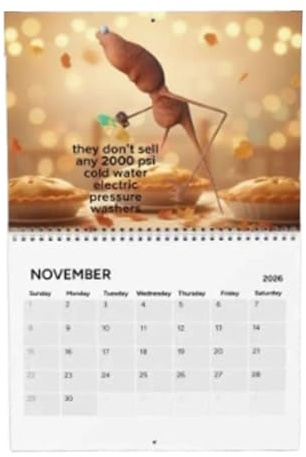 Lustiger Kalender 2026, Spiralbindung, 37 x 29 cm, witziger Monatsplaner, humorvoller Wand-Organizer, kühne Kunstwerke, für Termine, Familie, Erwachsene, Freunde, Kollegen, Zuhause, Büro