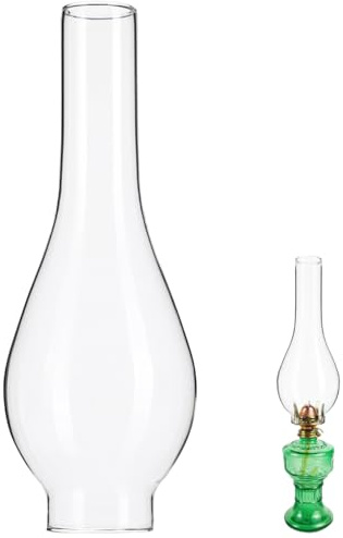 VICASKY Lampenglas Ersatzglas Für Petroleumlampe Glaszylinder Einer Öllampe Klarer Petroleumlampenschirm Lampenschirm Zum Austauschen Für Innenbeleuchtung Retro-Style 24.50 X 5.00 X 5.00 cm