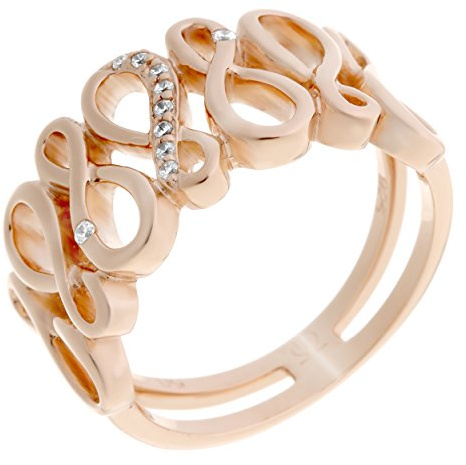 Orphelia Damen-Ring 925 Silber teilvergoldet Zirkonia transparent Ovalschliff ZR-7123/RG