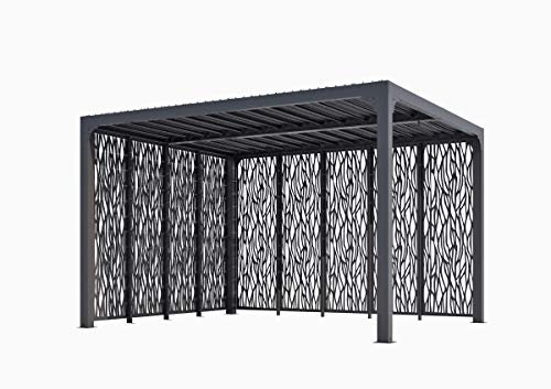 Habrita Foresta Pergola bioclimatique de 10,80 m2 équipée Panneaux moucharabieh sur Deux Faces