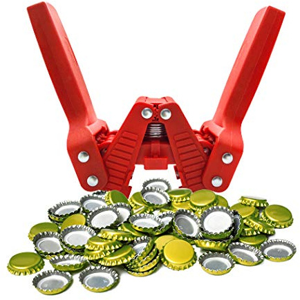 Manual Bottle Capper Tool, Double Lever Hand Capper with 144 count Beer Bottle Caps for Home Brewing, Bottle Sealer (Bottle Capper-1)
