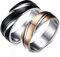 KnSam 2 Stück Ring Eheringe Für Damen Ehering Damen Silber Schwarzer Rotgold Ring 6Mm Damen Gr. 60 (19.1) Herren Gr. 60 (19.1) Schwarz Rose Gold