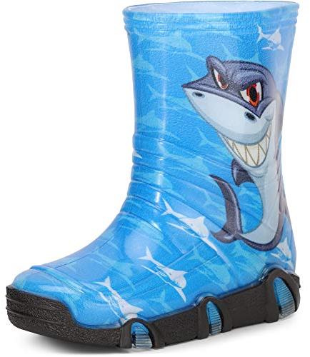 Ladeheid Stivali in Gomma Bambino e Bambina SwkBW42 (Blu Squalo Ragni 42, 35/36 EU)