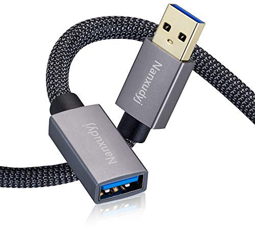 Nanxudyj USB 3.0 Extension Cable 0.3M,Usb Extender Cable Type A Male to A Female Data Transfer Cord 5Gbps for Playstation,Xbox,Oculus VR, USB Flash Drive,Card Reader,Hard Drive,Keyboard,Printer