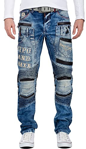Cipo & Baxx Vaqueros para Hombre con Detalles Biker y Cargo | Diseños variados con efectos destroyed y stonewashed detalles cargo costuras decorativas bolsillos y cremalleras