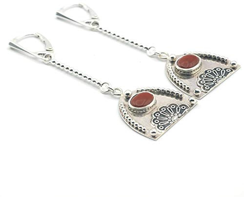 Roter Jaspis Ohrringe und 925er Silber