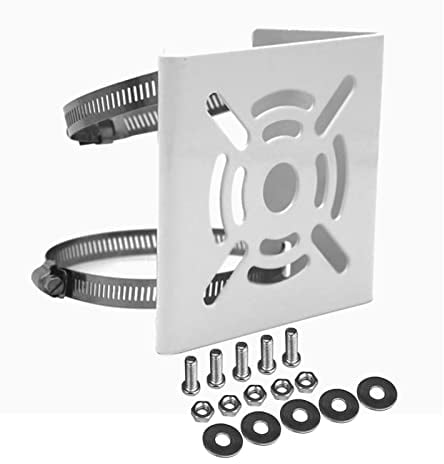 WiTi Universal vertikale Stangenhalterung für Überwachungskamera, solide Metallmontage Eckhalterung mit 2 Schlaufen, geeignet für CCTV Kameras LED Wand/Bühnenleuchten, Sonnenkollektoren (kleine Größe)