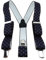 TigerTie Unisex Hosenträger in Y-Form mit 3 extra starken Clips - Farbe in dunkelblau marine rot gemustert - hochwertige Verarbeitung - Breite 35 mm