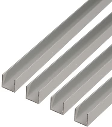 Alberts 497774 U-Profil | Aluminium, silberfarbig eloxiert | 1000 x 15 x 15 mm | 4er Set