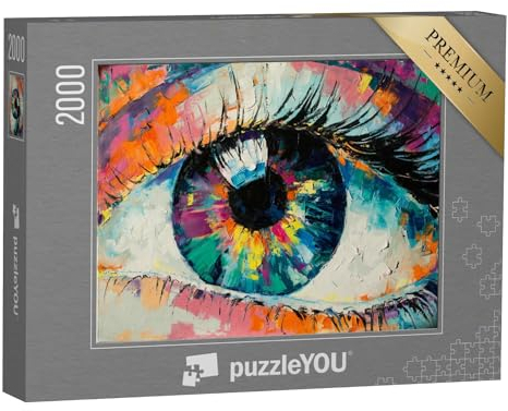 puzzleYOU: Puzzle 2000 Teile „Konzeptuelles abstraktes Bild des Auges, Ölgemälde“ – aus der Puzzle-Kollektion Gemälde, Ölbilder, Kunst & Fantasy