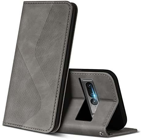ZONNAVI Cover per Google Pixel 7 PRO, Flip Custodia Pelle PU con [Slot Cart] [Supporto Stand] [Magnetica], Cover a Libro Portafoglio per Google Pixel 7 PRO (Grigio)