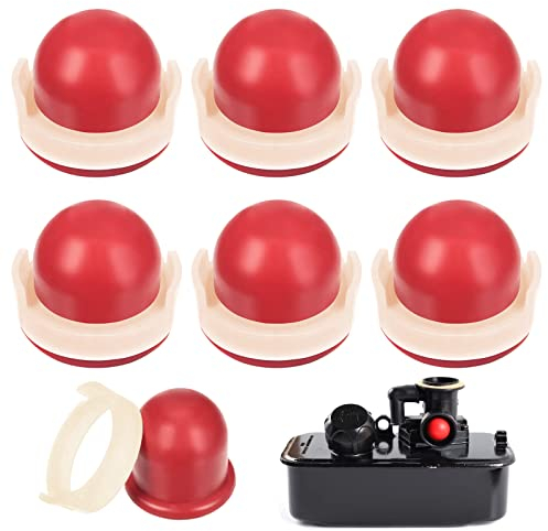 JNWYH 6 Stk Vergaser Kraftstoffbirne, Primer Pumpe mit Rings, Rot Primer Bulb, Primerkolben Pumpe Primer Vergaser für Rasenmäher Kettensäge Freischneider