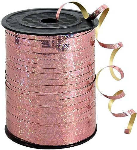 BEISHIDA 500 metri di nastro arricciato per palloncini, colore oro rosa, lucido, per confezioni regalo, decorazioni per feste di compleanno, matrimoni