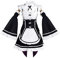 Rem Ram Cosplay Kostüm Lolita Kleidung Anime Mädchen Magd Uniform,Black-3XL