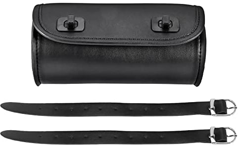 Wisboey Motorrad Tasche PU Leder Lenker Werkzeug Tasche Weichei Bar Roll Aufbewahrung Tasche Sattel Tasche mit 2 Riemen, Universal