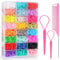 Elastic Hair Bands 24 Colors, BEBEEPOO 2000 pcs Mini Hair Rubber Bands with Organizer Box, Soft Small Girl Hair Ties, Colorful Baby Rubber Bands Set with Hair Tail Tools, Rat Tail Comb