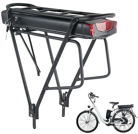 36 V 15AH E-Bike Battery 250W 350W 550W Pannier Rack Ebike Battery with Pannier Rack for 24/26/28 Inch V-Brake Rear Wheel Bike Mifa, Aldi, Prophete, Rex